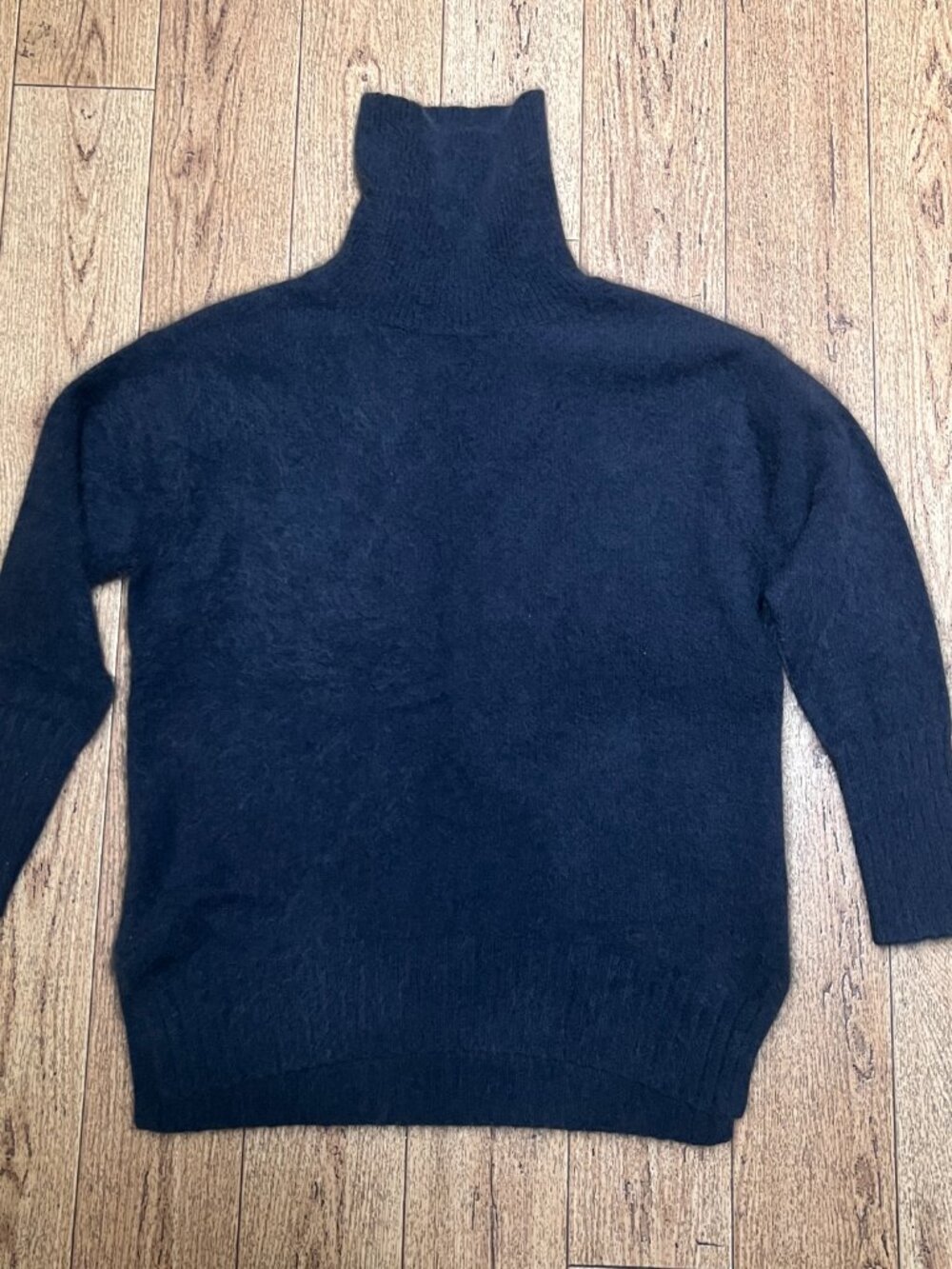 Navy Fuzzy Oversized Turtleneck Sweater OS